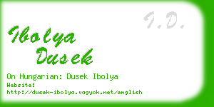 ibolya dusek business card